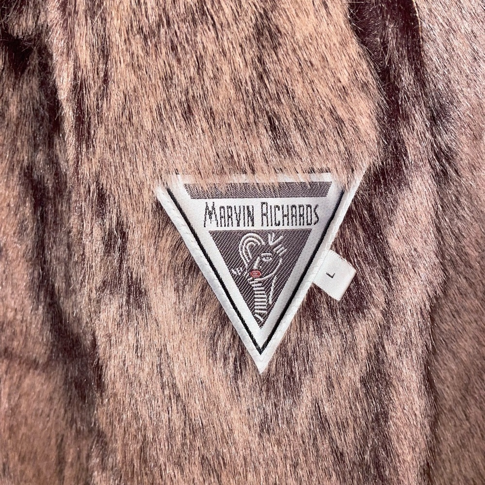 Marvin Richards Vintage Y2k Penny Lane Tan Teddy Jacket with Fur Trim - Picture 5 of 7